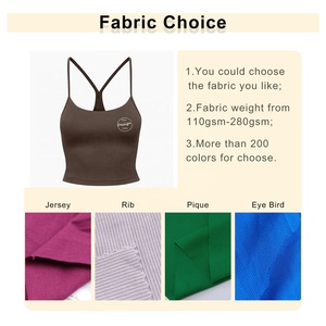 Camiseta sin mangas de gimnasio para mujer, ropa interior deportiva de compresión de LICRA de alta elasticidad personalizada con correa cruzada en la espalda, longitud corta - Product Image 2