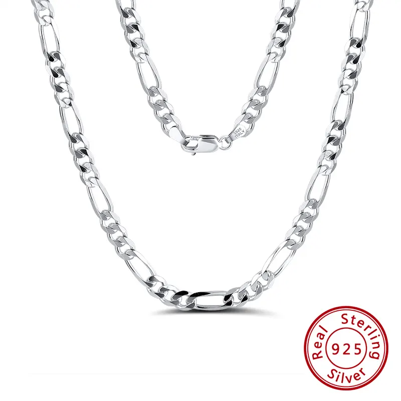 RINNTIN 2mm 3mm 4mm Custom 925 Silver Cuban Link Chain 925 Sterling Silver Italy Rope Necklace For Men Women