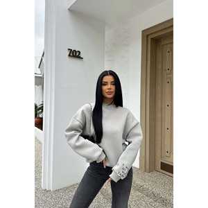 Sudadera Extra Grande para Mujer con Detalle de Bordado de Piedras, Sudaderas con Capucha - Product Image 5