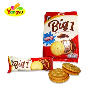 Vanilla chocolate 3pcs oval cream sandwich biscuits individual cookie