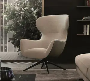 Muebles de sala de estar de lujo ligeros, sofá individual minimalista, tapicería de tela, mecedora, silla de ocio para balcón