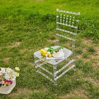 Chaises de salle à manger Chiavari en acrylique transparent, design moderne, pliables, robustes, sans accoudoirs, pour hôtel et salon