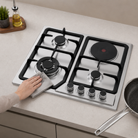 Cuisinière multifonction gaz et électrique, tête de combustion en acier inoxydable, allumage électronique, compatible gaz, classe d'efficacité énergétique 3200W