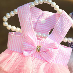 Bahar yaz yeni varış köpek kedi giyim pet malzemeleri çizgili askı örgü etek elbise küçük orta ölçekli köpek giysileri ch9001 - Product Image 4