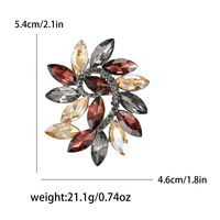 Bros Kristal Marquise Spiral Swirl Berlapis Emas, Pin Rhinestone Warna Campuran Bentuk Vortex Vine, Hadiah Pernikahan, Pesta, Jas, Mantel