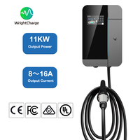 Nuevo Cargador Fijo para Vehículos Eléctricos de 11kW 32A con WiFi, Certificación IP65, CE y RoHS, Temporizador, Gestión de Cables, Tipo 1/GB/T, Listo para Usar