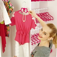 AINARE Cintres en velours pour enfants avec nœud mignon, antidérapants, floqués, pour vêtements de bébé, gain de place, cintres pour manteaux et pantalons d'enfants avec crochet