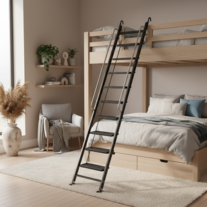 Échelle télescopique noire en alliage d'aluminium-magnésium épaissi, 8-12 marches, plateforme, <span class=keywords><strong>escalier</strong></span> intérieur/extérieur, portable, pour <span class=keywords><strong>grenier</strong></span> - Product Image 2