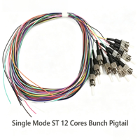 Cable de Fibra Óptica Monomodo Sólido G652D para Interiores, 10 Conductores LC/SC/FC/ST UPC/APC, Tipo Pigtail