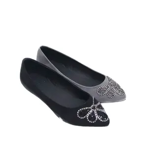 Bridal ladies pumps rhinestone ballet pointed women casual flat shoes