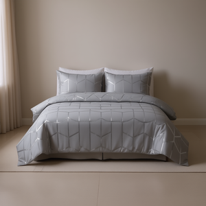 Ensemble de housse de couette moderne à imprimé métallique, 4 pièces, jacquard, literie pour la maison - Product Image 2