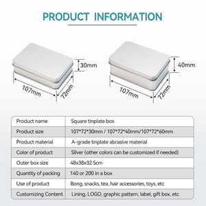 Nhà Máy Bán buôn Hội Đồng Quản trị trò chơi poker thẻ trò chơi kim loại bao bì hộp lưu trữ hộp thiếc - Product Image 2