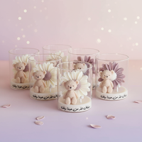 Cadeau Souvenir Baptême Anniversaire Rose Parfumé Marguerite Floral Ours Mignon Écologique en Cire de Soja Aromathérapie Personnalisée Matti