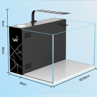 Aquarium de bureau avec filtre arrière intégré, nano-aquarium en verre pour chambre à coucher, salon, poissons-clown, eau salée