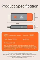 Dongle Pemancar & Penerima Video 1080P 50M Kompatibel Nirkabel untuk TV PC Projecto