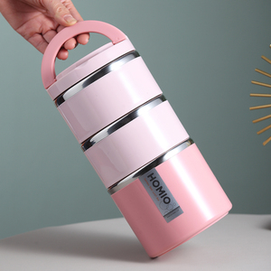 Tedemei 8540 Thiết Kế Màu Trường Bán Buôn Thép Không Gỉ 3 Lớp Hộp Cơm Trưa 1.23L Hộp Đựng Thực Phẩm Có Tay Cầm - Product Image 6