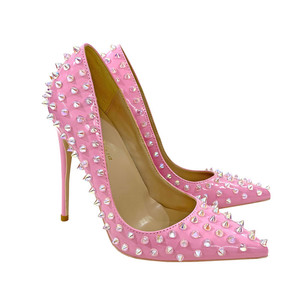 <span class=keywords><strong>Scarpe</strong></span> da donna <span class=keywords><strong>rosa</strong></span> <span class=keywords><strong>con</strong></span> rivetti, <span class=keywords><strong>tacco</strong></span> alto 12 cm, modello shallow mouth, per feste e spettacoli. - Product Image 5
