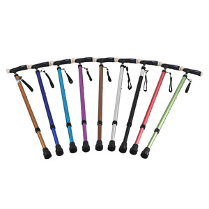<b>Walking</b> Stick Aluminum Alloy Anti-Slip Rubber Tip Adjustable Height For Elderly Hiking Support - Product Image 4