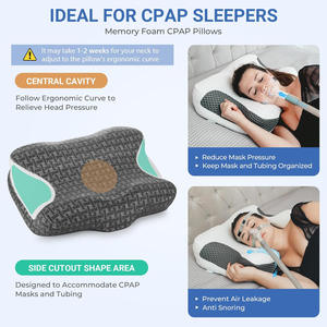 Oreiller CPAP pour dormir, soutien ergonomique du cou à hauteur réglable, oreiller en mousse à mémoire de forme pour les utilisateurs de CPAP souffrant d'apnée du sommeil - Product Image 6