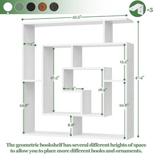 Étagère murale multifonctionnelle flottante autoportante à 6 niveaux pour livres, bibliothèque pour <span class=keywords><strong>chambre</strong></span>, salon, bureau à domicile - Product Image 6