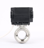 Vanne à bille électrique miniature DN25, 2 voies, en acier inoxydable, petite vanne de commande électrique AC/DC9-24V DC9-35V