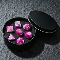 Offre Spéciale – Ensemble de dés polyédriques carrés en plastique et acrylique écologiques pour D&D avec boîte en étain – Cadeau idéal pour Dungeons & Dragons