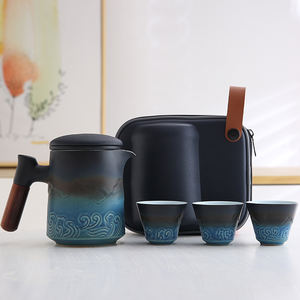 Juego de Té de Viaje de Kung Fu Chino con Bolsa de Almacenamiento Portátil, Juego de Tetera Tradicional China - Product Image 1