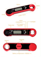 Termometer daging baca instan Digital, alat memasak dapur dengan lampu latar untuk BBQ Grill asap