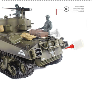 2.4G télécommande multi-fréquence US M4A3 <span class=keywords><strong>Sherman</strong></span> <span class=keywords><strong>1</strong></span>/<span class=keywords><strong>16</strong></span> réservoir télécommandé RC Simulation tir réservoir militaire - Product Image 6