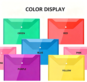 Pochette de classement A4 en PVC transparent réutilisable et écologique avec fermeture à pression, organiseur de documents avec logo personnalisé - Product Image 2
