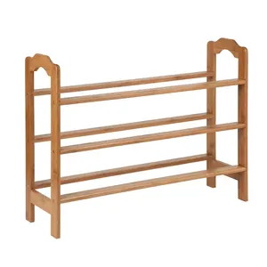 3-tier Shoe Rack For Organizing Shoes Slippers And Boots Bamboo Shoe Rack