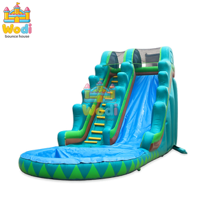 Tobogán Acuático Inflable y Casa de Brinco Combinados, Juego Húmedo/Seco con <span class=keywords><strong>Piscina</strong></span> para Diversión de Verano en el Patio Trasero - Product Image 1