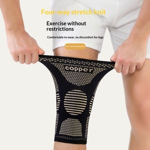 Genouillère de sport en polyester tricoté pour activités de plein air (basketball, course à pied, badminton, fitness) – Élastique, compressive, respirante, avec ions cuivre - Product Image 5