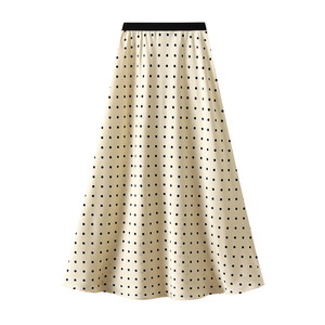 Summer Hot-Selling Polka Dot Half-Length Female Long Skirt Women Elegant Elastic Waist Skirt - Product Image 2