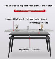Table à manger classique nordique de luxe élégante avec pieds en métal pour maison moderne, salon, hôtel, école, villa, meubles durables pour la maison