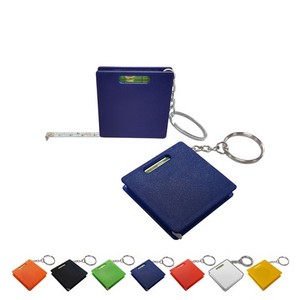 เทปวัดขนาดเล็กแบบสี่เหลี่ยมพิมพ์โลโก้ตามสั่ง เทปวัดขนาดยอดนิยมพร้อมพวงกุญแจและระดับน้ำ - Product Image 4