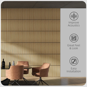 Pannello Acustico in Legno Impiallacciato 60*60cm, Moderno ed Ecologico, Spessore 18mm, per Decorazione Interna, Installazione <span class=keywords><strong>Fai</strong></span>-<span class=keywords><strong>da</strong></span>-<span class=keywords><strong>Te</strong></span>, Insonorizzazione - Product Image 2