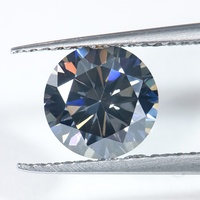 Envío Inmediato al por Mayor: Moissanita Sintética Gris de Corte Brillante 9.25 Moh's VVS1 con Efecto de Color/Fuego, Certificada por Terceros, para Relojes