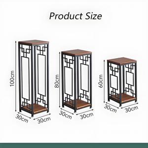Vente <span class=keywords><strong>en</strong></span> gros, balcon intérieur, étagère carrée <span class=keywords><strong>en</strong></span> <span class=keywords><strong>bois</strong></span> pour plantes, <span class=keywords><strong>jardin</strong></span>, présentoir 2 étages pour pots de fleurs <span class=keywords><strong>en</strong></span> métal - Product Image 2