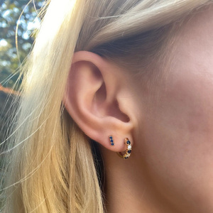 ROXI S925 Argent Sterling Boucles d'oreilles créoles classiques tendance avec micro-zircons - Product Image 6