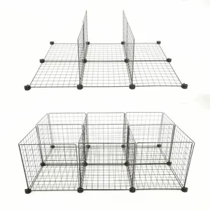 20 pcs Diy Bloqueio Com Fio De Metal Prateleiras Versátil Cube Grid Organizador De Armazenamento Para Sala, Quarto, Berçário ect