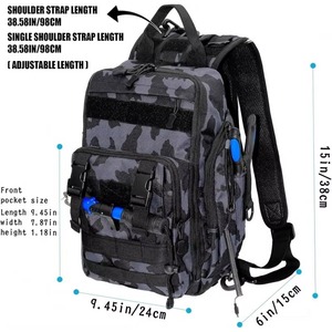 Mochila de pesca con soporte para cañas y compartimento isotérmico, ideal para pescadores y camping. Muestra gratuita. - Product Image 6