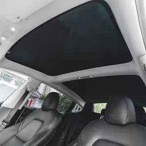 รถSun ShadesกระจกหลังคาบังแดดสําหรับTeslaรุ่น 3 Highland 2024 ด้านหน้าด้านหลังซันรูฟกระจกSkylight UVตาบอดShadingสุทธิ