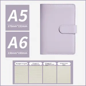 Carnet à feuilles mobiles style macaron, mignon, avec couverture détachable en similicuir, journal intime frais et coloré pour étudiant, cadeau A7 - Product Image 6