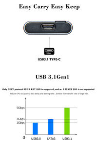 Boîtier SSD en aluminium B-key USB-C, adaptateur de disque dur SATA NGFF vers USB 3.0, boîtier SSD M2 - Product Image 5