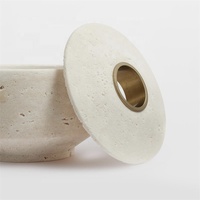 Diffuseur d'Huiles Essentielles en Pierre de Travertin Beige Vintage