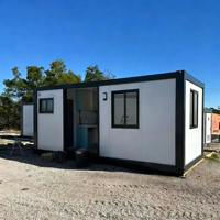 Bureau conteneur modulaire préfabriqué PTH 20 pieds à structure en acier, fenêtres larges à double vitrage, isolation thermique