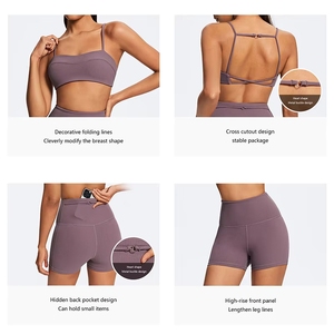 <strong>Yoga</strong> Set Woman Slim Back Sports Bra and High Waist Tight Fit Shorts Sets Sport Clothes Woman <strong>Activewear</strong> Manufacturers - Product Image 5