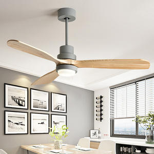 Ventilatore da Soffitto con Lampada in Stile Retrò Americano, Moderno e Semplice Nordico, per Soggiorno, Sala da Pranzo, Lampadario in Legno Massiccio per Loft - Product Image 2