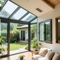 Serres en verre personnalisées pour villas, jardins d'hiver, véranda extérieure en aluminium isolée, serre en verre